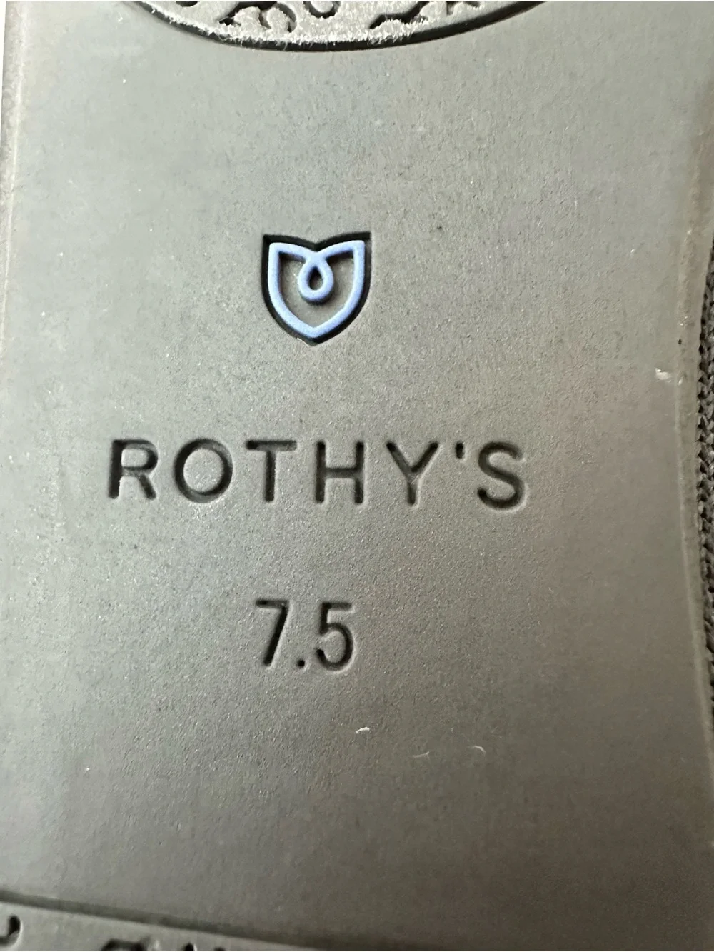 Rothy's Black The Flat Round Toe Knit Flats with Royal Blue Trim Size 7.5